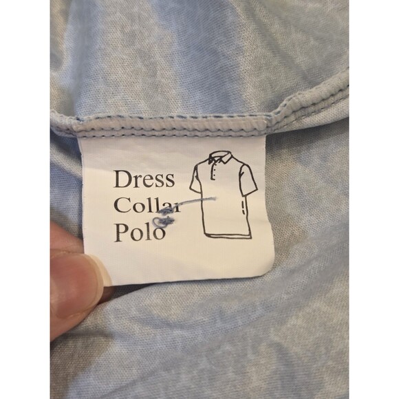 NWOT Collars & Co Mens XL Dress Collar Polo Shirt Slate Blue Geo Print Golf - Picture 6 of 8